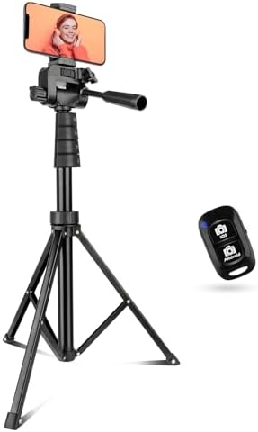 Aureday 67" Phone Tripod&Camera Stand, Selfie Stick Tripod with Remote and Phone Holder, Perfect for Selfies/Video Recording/Vlogging/Live Streaming