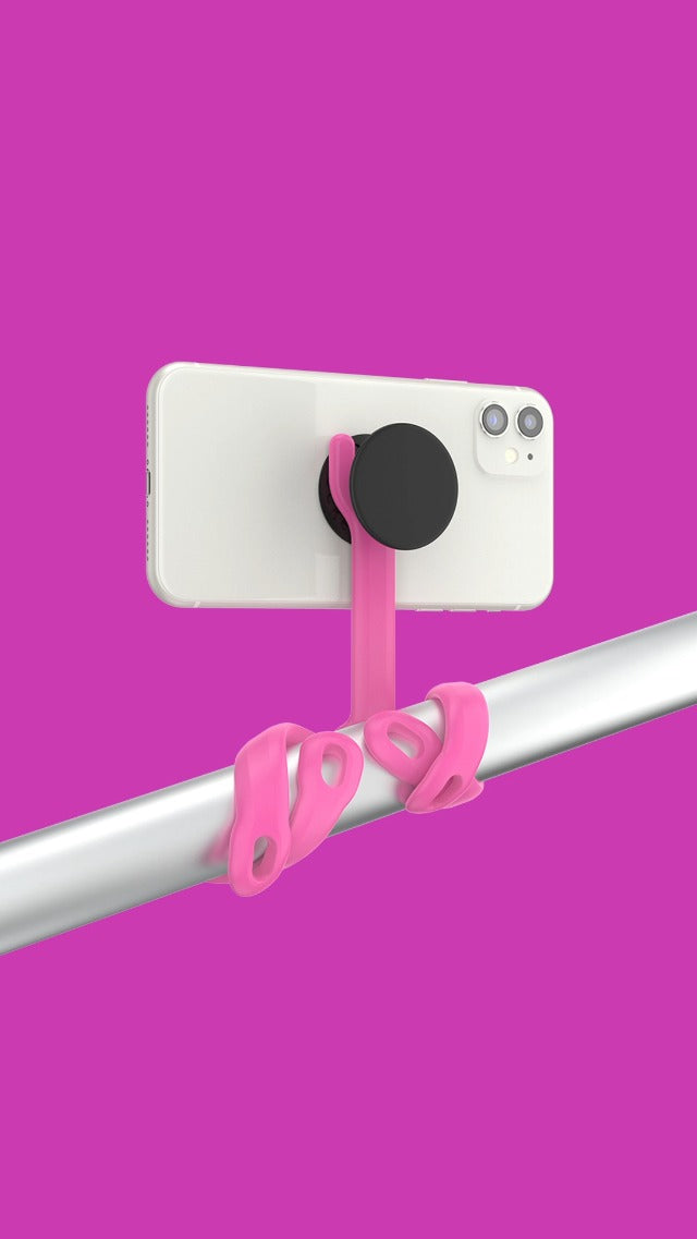 PopSockets: Flexible Phone Mount & Stand, Phone Tripod Mount, Universal Device Mount - Hot Pink